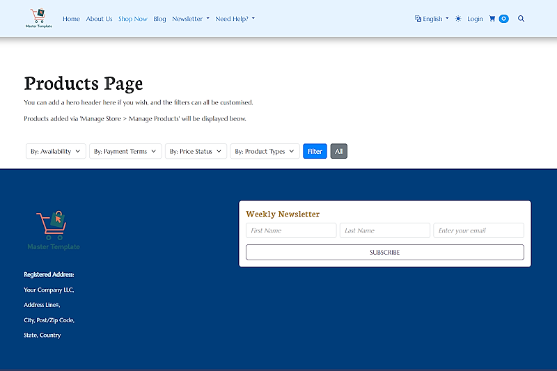 Clean-Slate Product Page