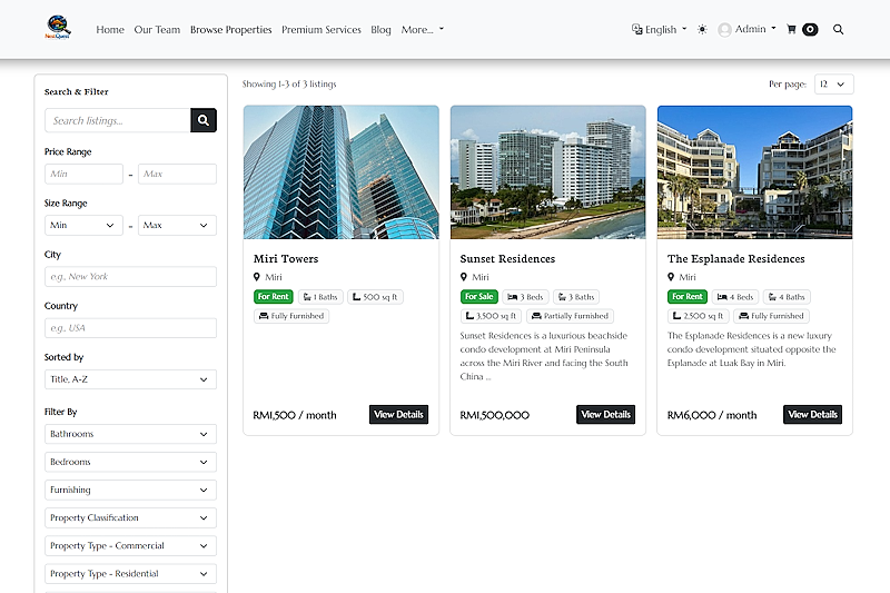 Properties Listing